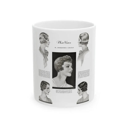 Hair Views by Dorothy Cocks, Ladies' Home Journal, June 1933 - White Coffee Mug 11oz - Go Mug Yourself