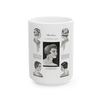 Hair Views by Dorothy Cocks, Ladies' Home Journal, June 1933 - White Coffee Mug-15oz-Go Mug Yourself