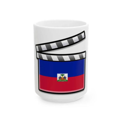 Haiti film clapperboard (Haiti) White Coffee Mug 15oz - Go Mug Yourself