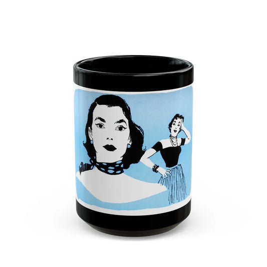 Half a Marriage (4), Redbook, November 1954 - Black Coffee Mug-15oz-Go Mug Yourself