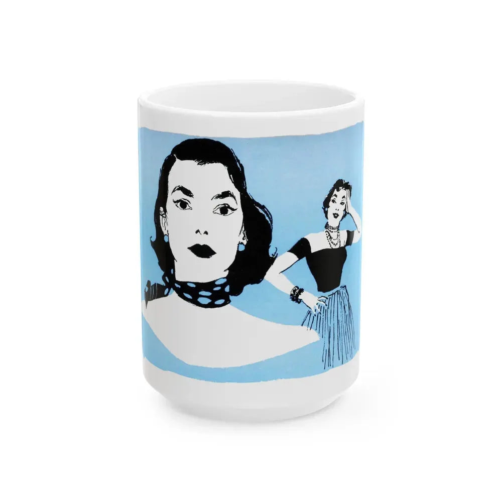 Half a Marriage (4), Redbook, November 1954 - White Coffee Mug 15oz - Go Mug Yourself