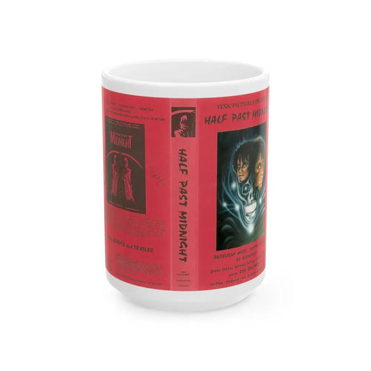 HALF PAST MIDNIGHT (VHS COVER) - White Coffee Mug 15oz - Go Mug Yourself