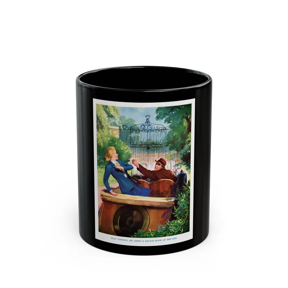 half turning, he aimed a savage blow at the girl - Black Coffee Mug-11oz-Go Mug Yourself