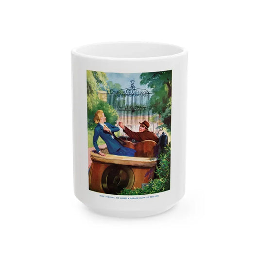 half turning, he aimed a savage blow at the girl - White Coffee Mug 15oz - Go Mug Yourself