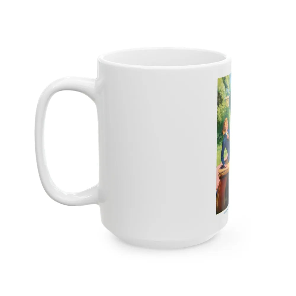 half turning, he aimed a savage blow at the girl - White Coffee Mug-Go Mug Yourself