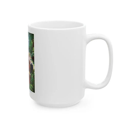 half turning, he aimed a savage blow at the girl - White Coffee Mug - Go Mug Yourself