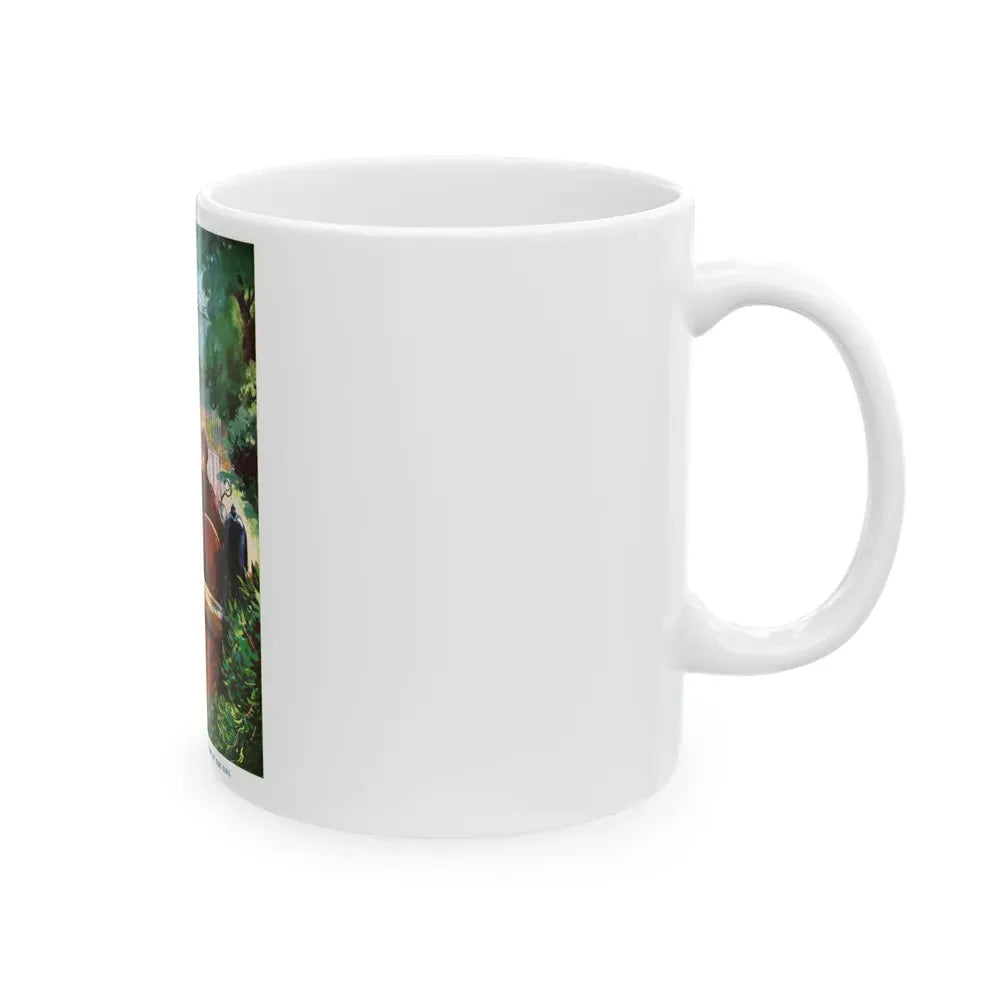 half turning, he aimed a savage blow at the girl - White Coffee Mug - Go Mug Yourself