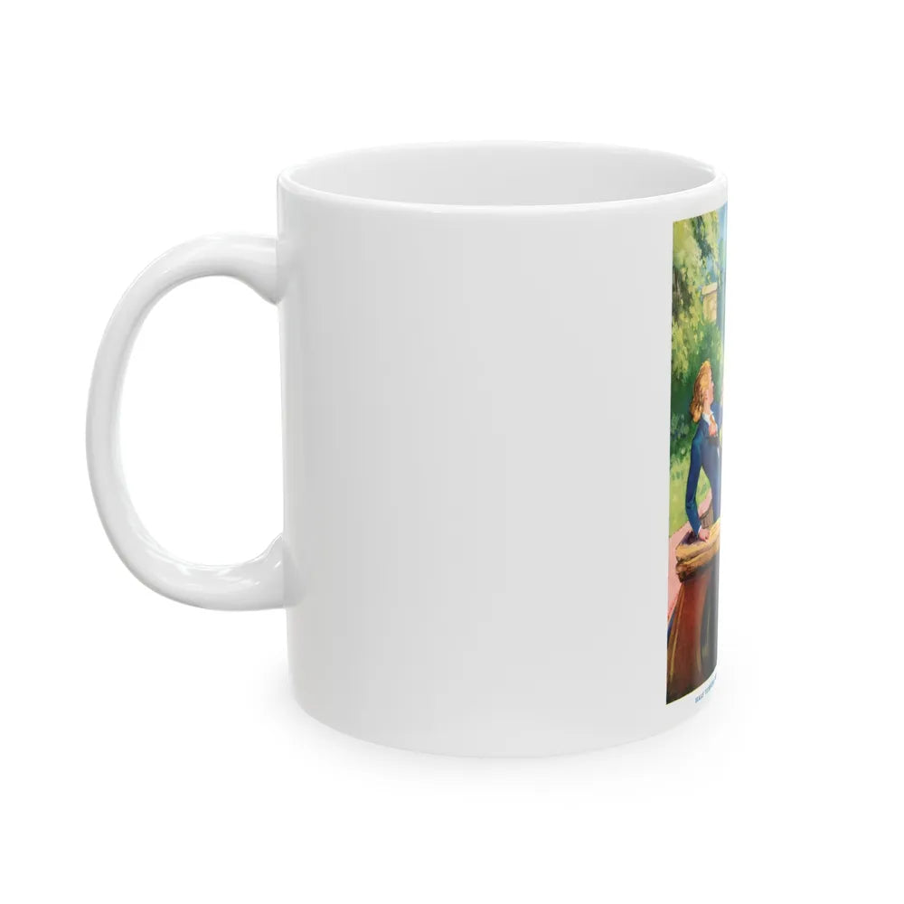 half turning, he aimed a savage blow at the girl - White Coffee Mug-Go Mug Yourself