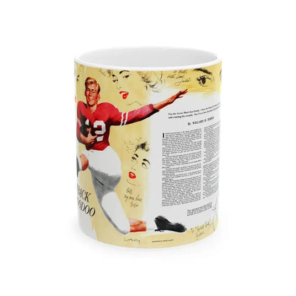 Halfback Hoodoo, Collier's, October 11, 1952 - White Coffee Mug 11oz - Go Mug Yourself