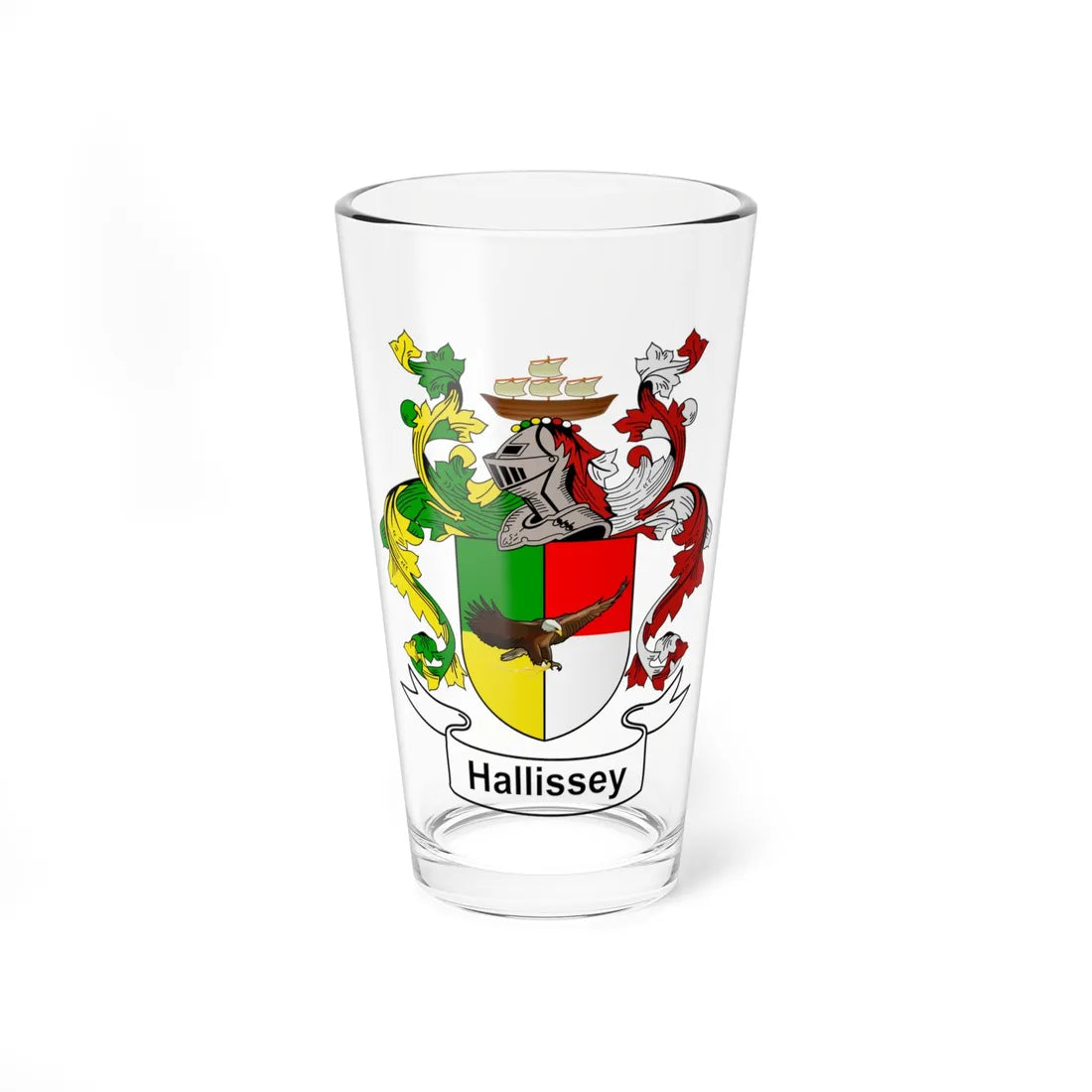 Hallissey Coat of Arms (Ireland) (Coat of Arms) Pint Glass 16oz 16oz - Go Mug Yourself