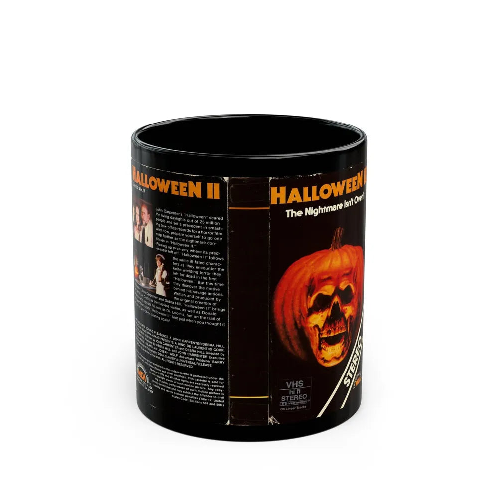 HALLOWEEN 2 (VHS COVER) - Black Coffee Mug-11oz-Go Mug Yourself