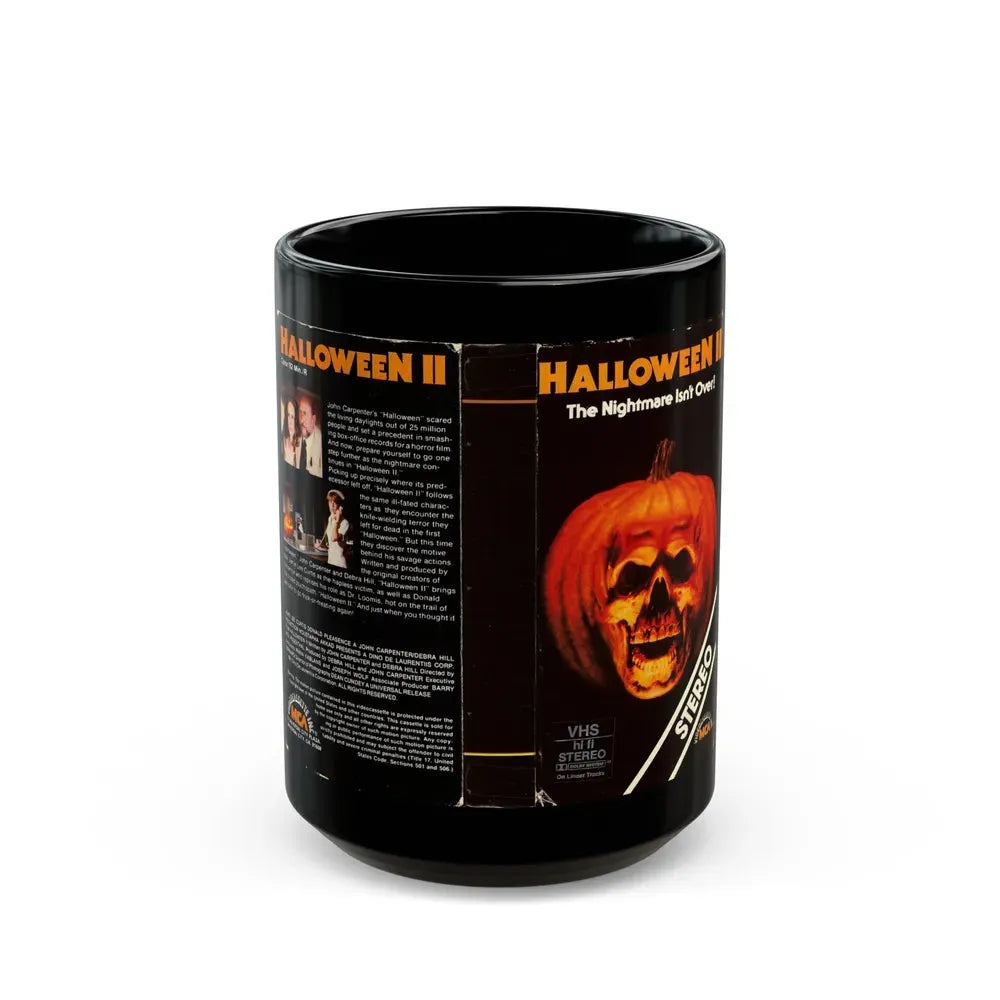 HALLOWEEN 2 (VHS COVER) - Black Coffee Mug 15oz - Go Mug Yourself