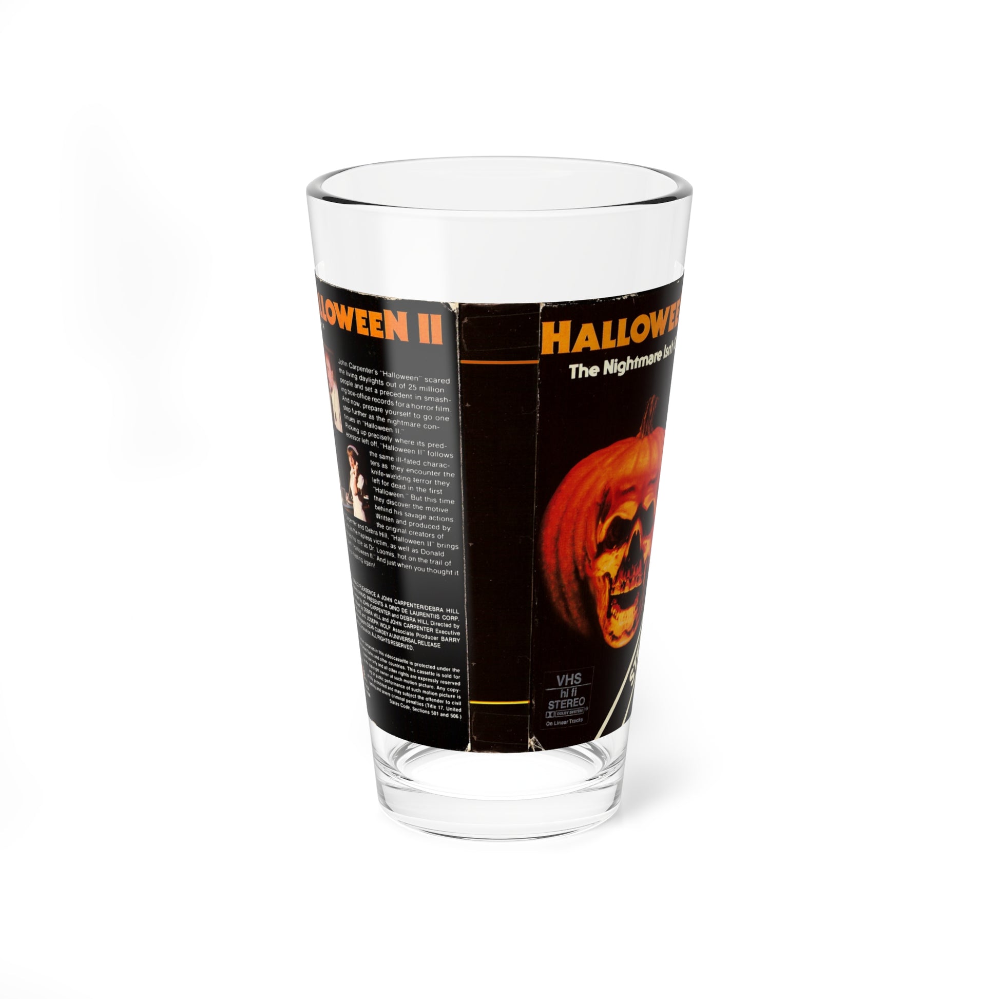 HALLOWEEN 2 (VHS COVER) Pint Glass 16oz-16oz-Go Mug Yourself