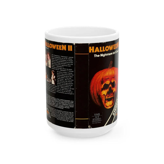 HALLOWEEN 2 (VHS COVER) - White Coffee Mug-15oz-Go Mug Yourself