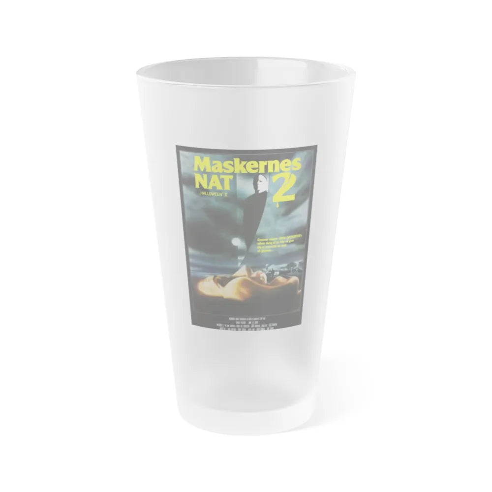 HALLOWEEN II (DANISH) 1981 Movie Poster - Frosted Pint Glass 16oz-16oz-Frosted-Go Mug Yourself