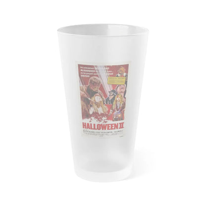 HALLOWEEN II (REMAKE RETROPOSTER) 1981 Movie Poster - Frosted Pint Glass 16oz-16oz-Frosted-Go Mug Yourself