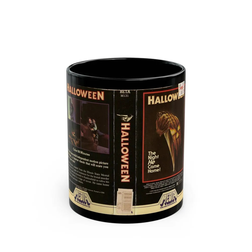 HALLOWEEN MEDIA HOME ENTERTAINMENT (VHS COVER) - Black Coffee Mug-11oz-Go Mug Yourself