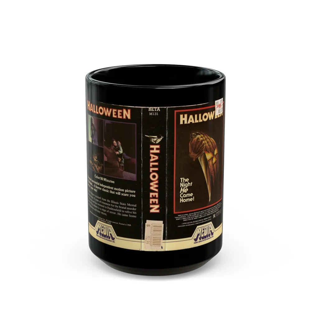 HALLOWEEN MEDIA HOME ENTERTAINMENT (VHS COVER) - Black Coffee Mug-15oz-Go Mug Yourself