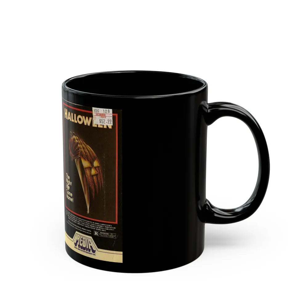 HALLOWEEN MEDIA HOME ENTERTAINMENT (VHS COVER) - Black Coffee Mug-Go Mug Yourself