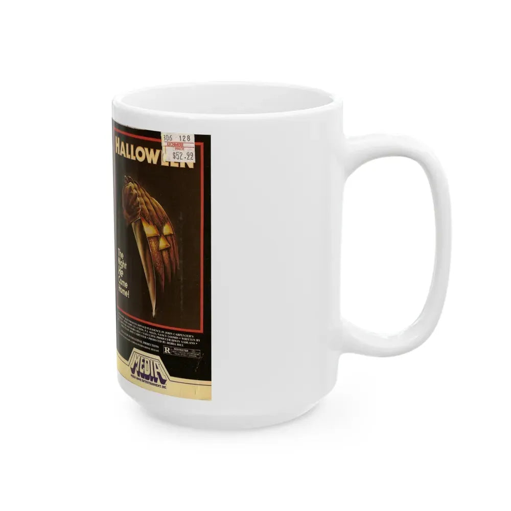 HALLOWEEN MEDIA HOME ENTERTAINMENT (VHS COVER) - White Coffee Mug - Go Mug Yourself