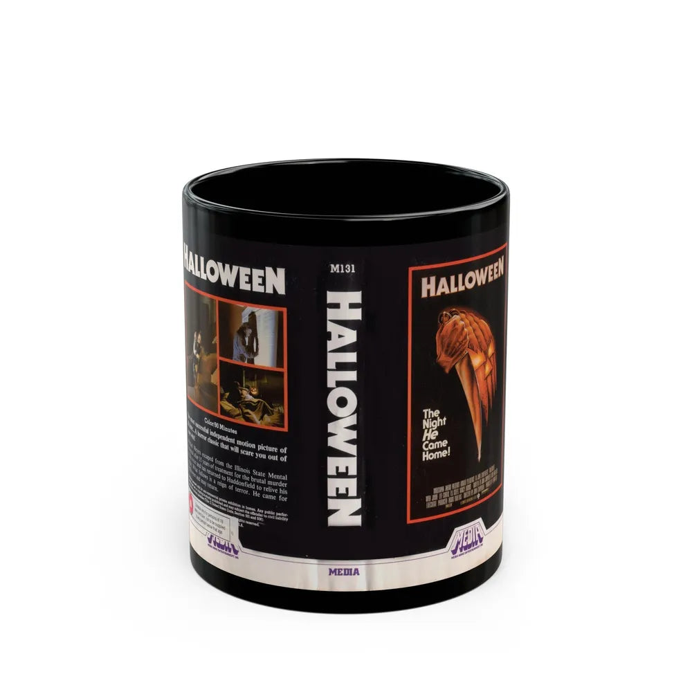 HALLOWEEN MEDIA HOME ENTERTAINMENT VHS (VHS COVER) - Black Coffee Mug-11oz-Go Mug Yourself