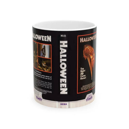 HALLOWEEN MEDIA HOME ENTERTAINMENT VHS (VHS COVER) - White Coffee Mug 11oz - Go Mug Yourself
