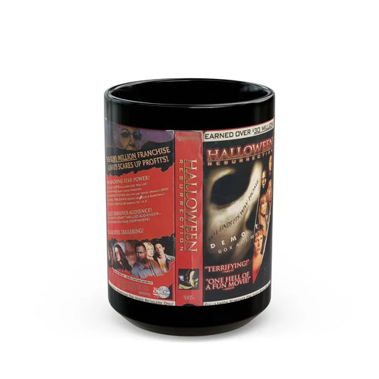 HALLOWEEN RESURRECTION DEMO TAPE SCREENER FOR RETAILERS ONLY (VHS COVER) - Black Coffee Mug 15oz - Go Mug Yourself