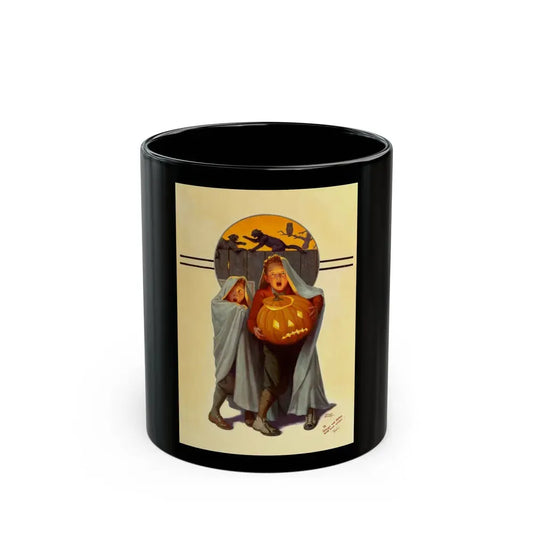 Halloween Scare, The Saturday Evening Post cover, November 2, 1935 - Black Coffee Mug 11oz - Go Mug Yourself