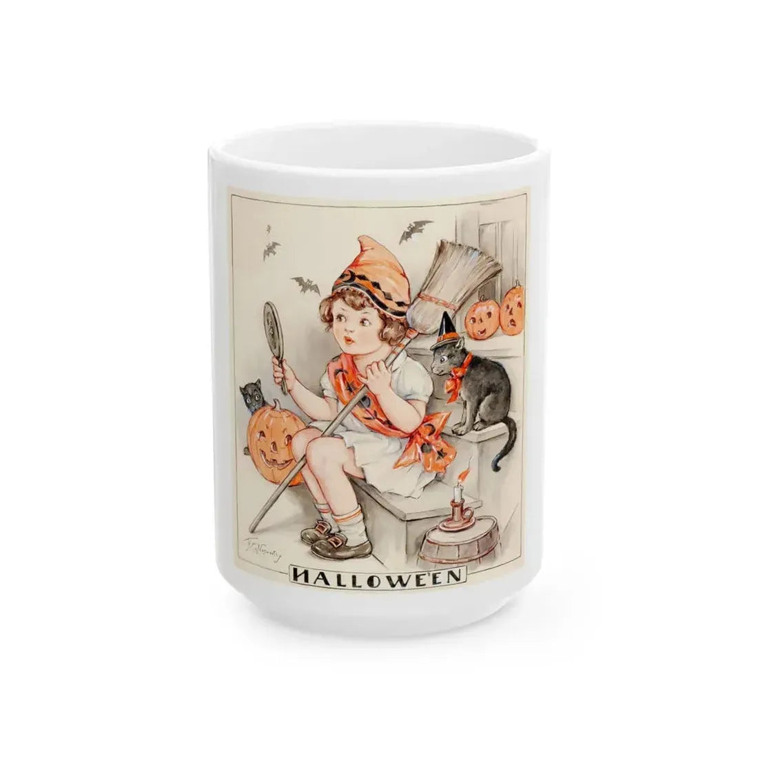 Halloween Spirits, Hearth and Home magazine cover - White Coffee Mug 15oz - Go Mug Yourself