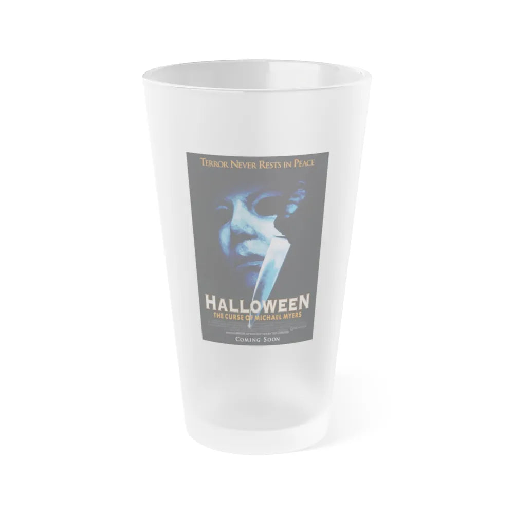 HALLOWEEN THE CURSE OF MICHEAL MEYERS 1995 Movie Poster - Frosted Pint Glass 16oz-16oz-Frosted-Go Mug Yourself