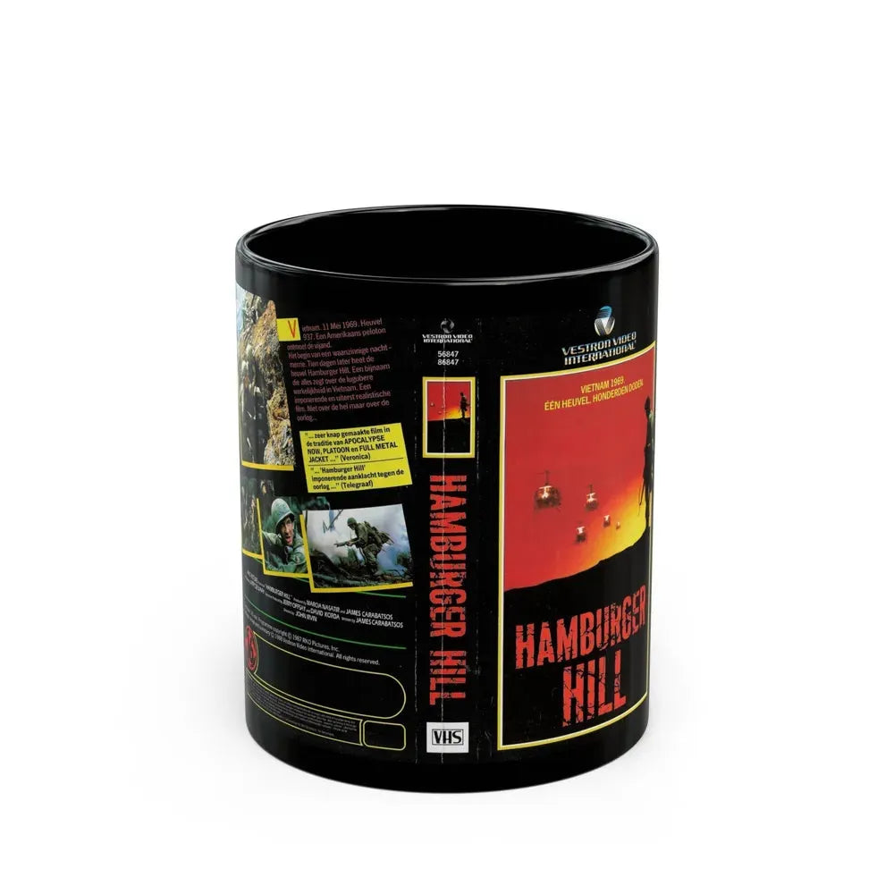 HAMBURGER HILL (VHS COVER) - Black Coffee Mug 11oz - Go Mug Yourself
