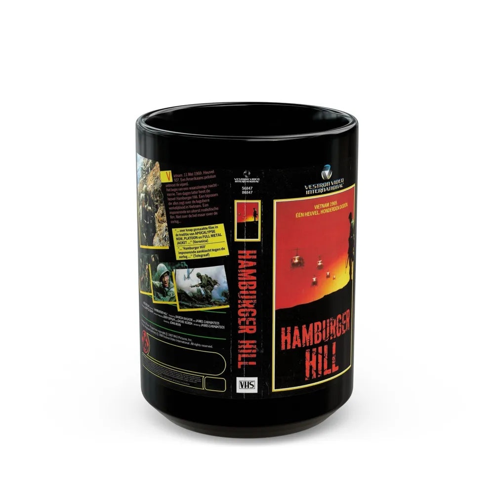 HAMBURGER HILL (VHS COVER) - Black Coffee Mug-15oz-Go Mug Yourself