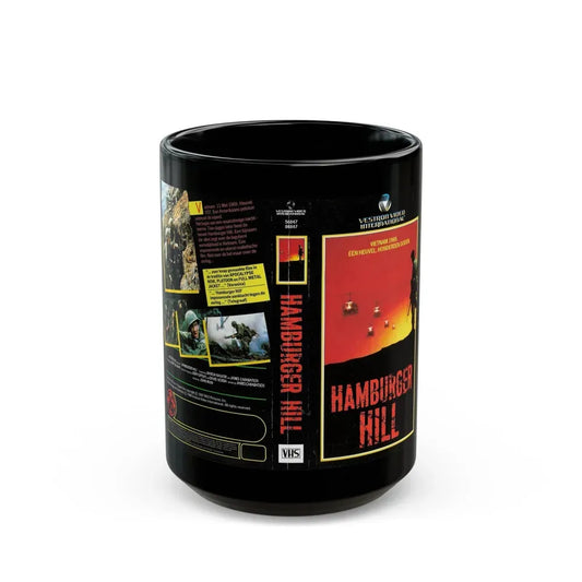 HAMBURGER HILL (VHS COVER) - Black Coffee Mug 15oz - Go Mug Yourself