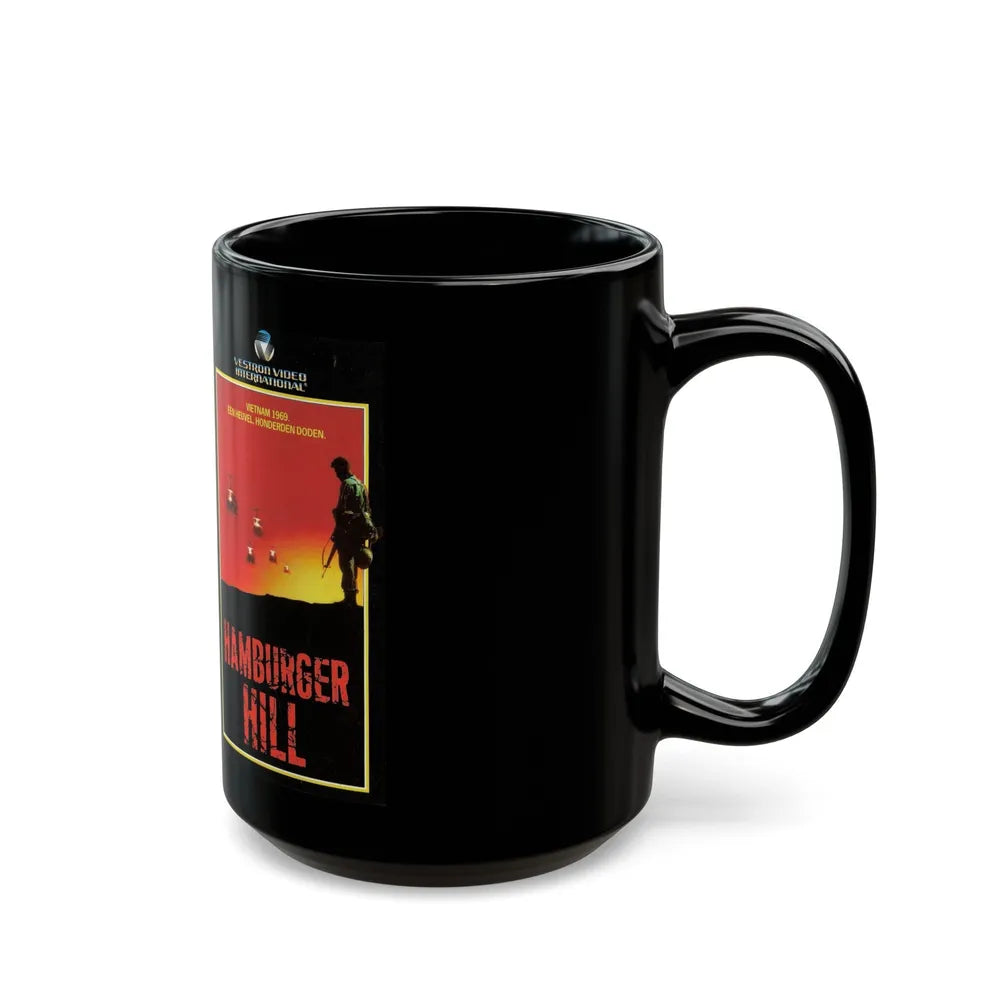 HAMBURGER HILL (VHS COVER) - Black Coffee Mug-Go Mug Yourself