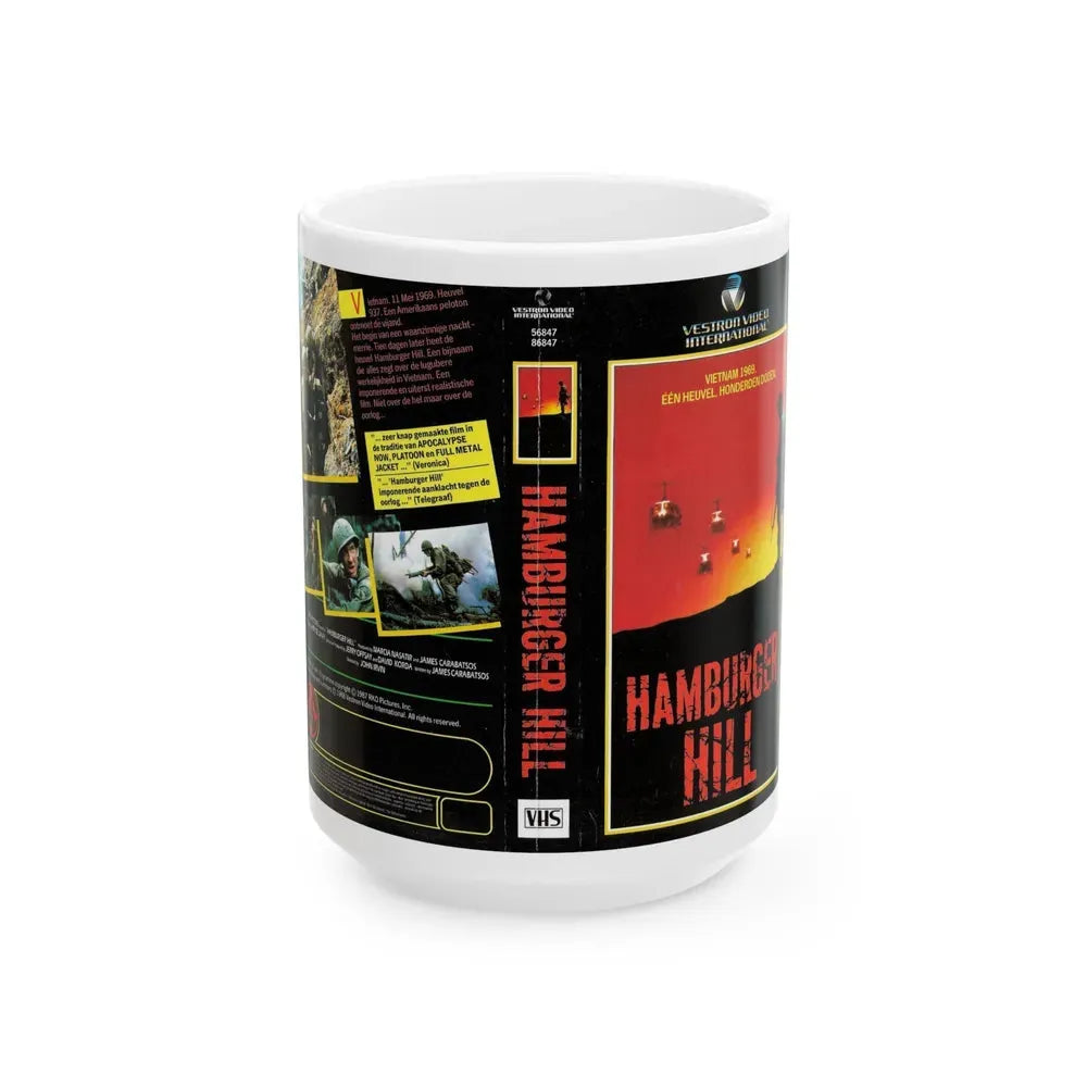 HAMBURGER HILL (VHS COVER) - White Coffee Mug 15oz - Go Mug Yourself