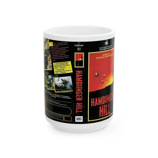 HAMBURGER HILL (VHS COVER) - White Coffee Mug 15oz - Go Mug Yourself