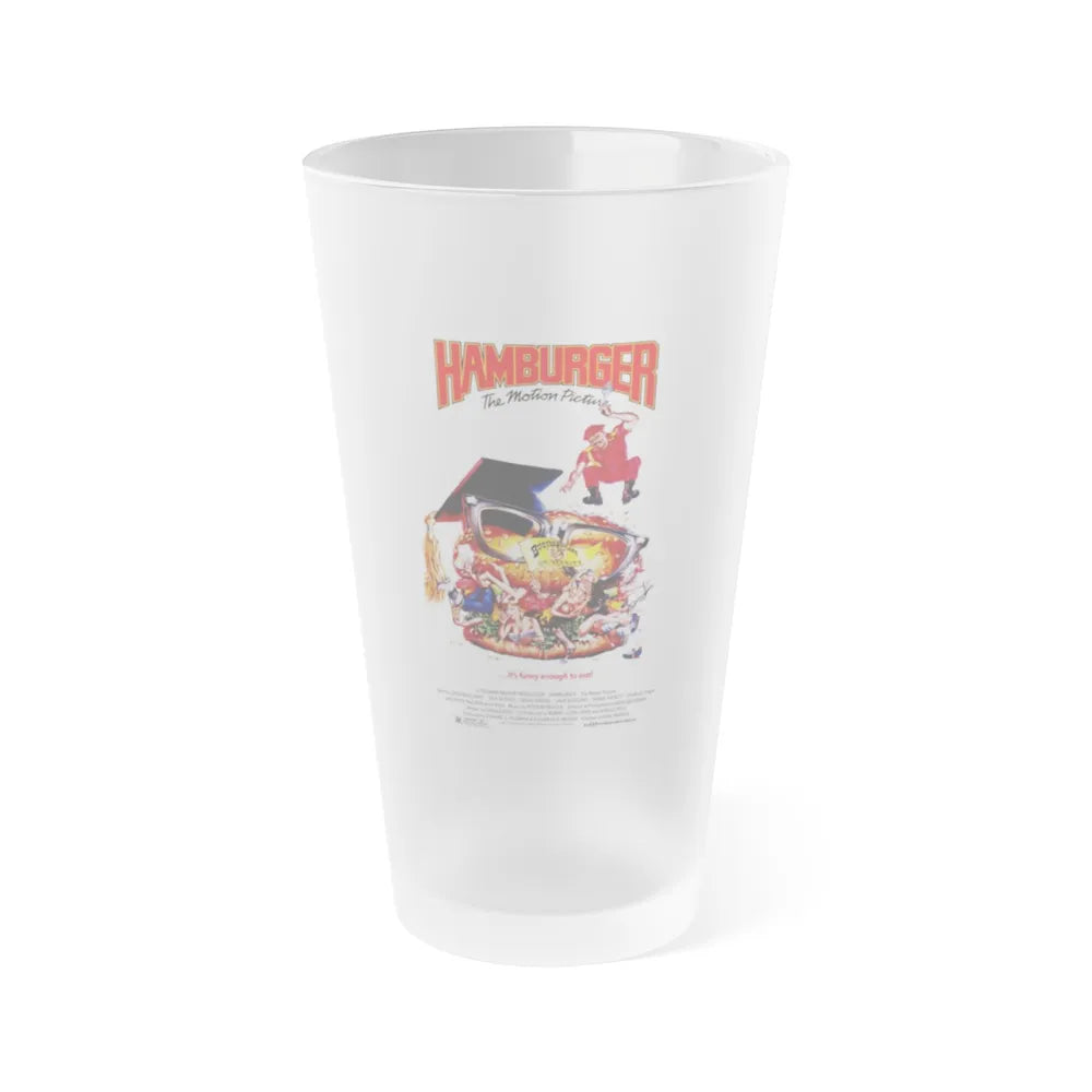 HAMBURGER THE MOTION PICTURE 1986 Movie Poster - Frosted Pint Glass 16oz-16oz-Frosted-Go Mug Yourself