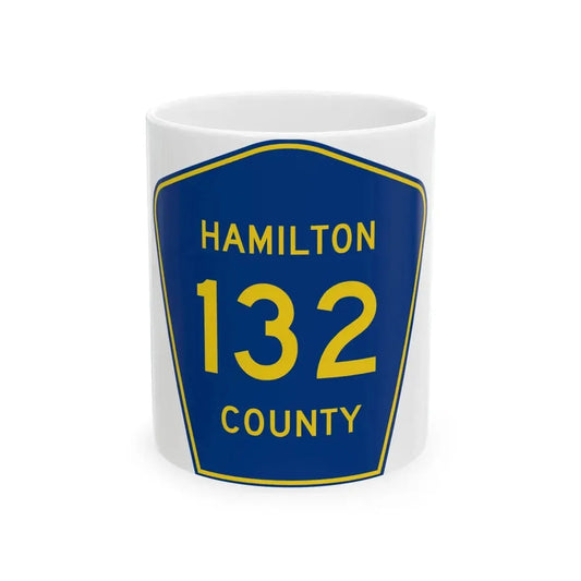 Hamilton County 132 (Florida) (Road Sign) White Coffee Mug 11oz - Go Mug Yourself