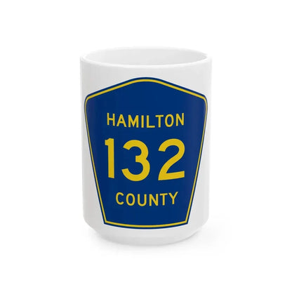 Hamilton County 132 (Florida) (Road Sign) White Coffee Mug 15oz - Go Mug Yourself