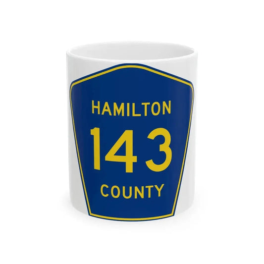 Hamilton County 143 (Florida) (Road Sign) White Coffee Mug 11oz - Go Mug Yourself