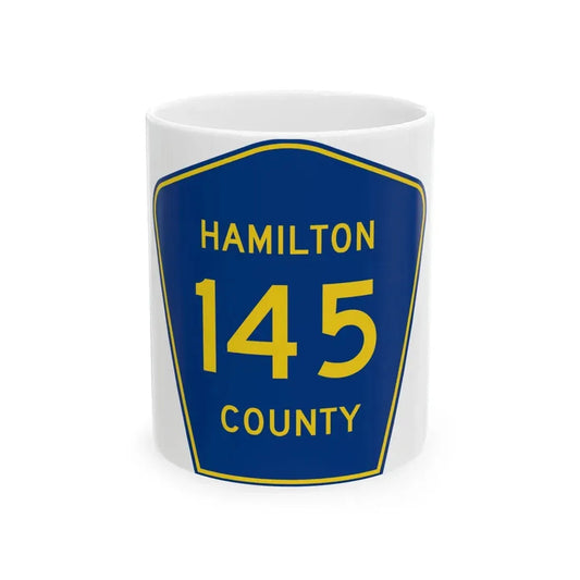 Hamilton County 145 (Florida) (Road Sign) White Coffee Mug 11oz - Go Mug Yourself
