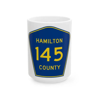 Hamilton County 145 (Florida) (Road Sign) White Coffee Mug 15oz - Go Mug Yourself