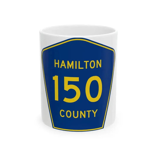 Hamilton County 150 (Florida) (Road Sign) White Coffee Mug 11oz - Go Mug Yourself