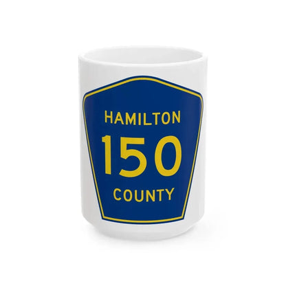 Hamilton County 150 (Florida) (Road Sign) White Coffee Mug 15oz - Go Mug Yourself