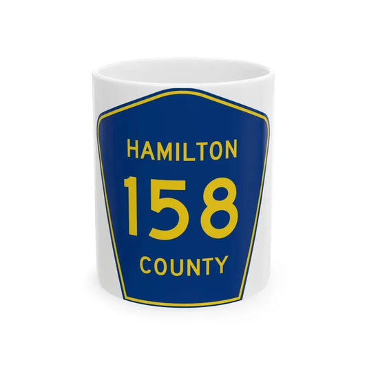 Hamilton County 158 (Florida) (Road Sign) White Coffee Mug 11oz - Go Mug Yourself