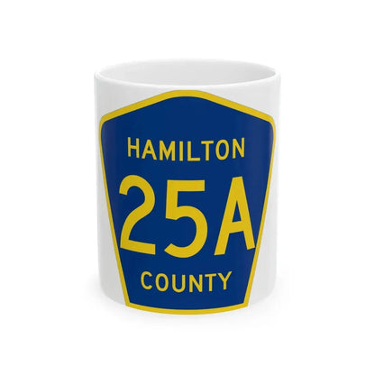Hamilton County 25A (Florida) (Road Sign) White Coffee Mug 11oz - Go Mug Yourself