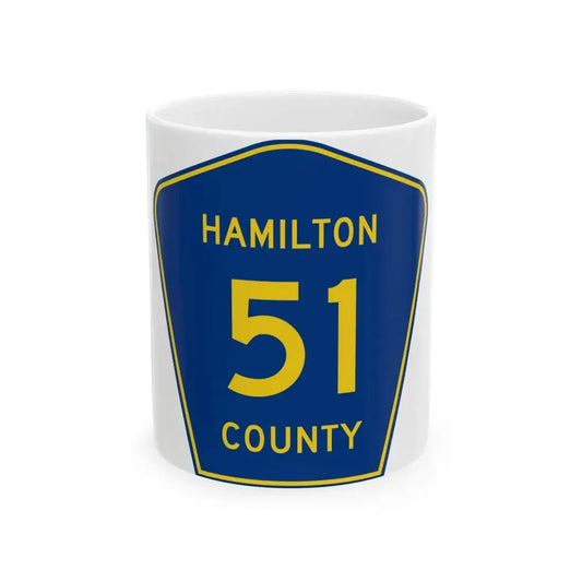 Hamilton County 51 (Florida) (Road Sign) White Coffee Mug 11oz - Go Mug Yourself