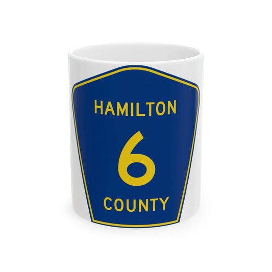 Hamilton County Road 6 FL (Florida) (Road Sign) White Coffee Mug 11oz - Go Mug Yourself