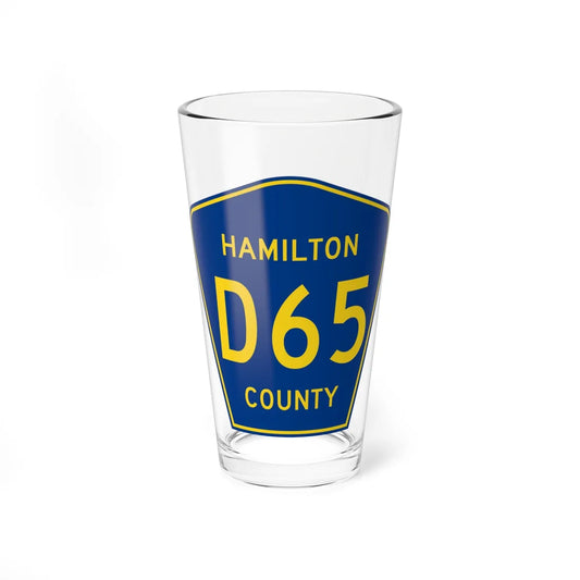 Hamilton County Route D65 IA (Iowa) (Road Sign) Pint Glass 16oz 16oz - Go Mug Yourself