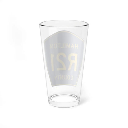 Hamilton County Route R21 IA (Iowa) (Road Sign) Pint Glass 16oz - Go Mug Yourself